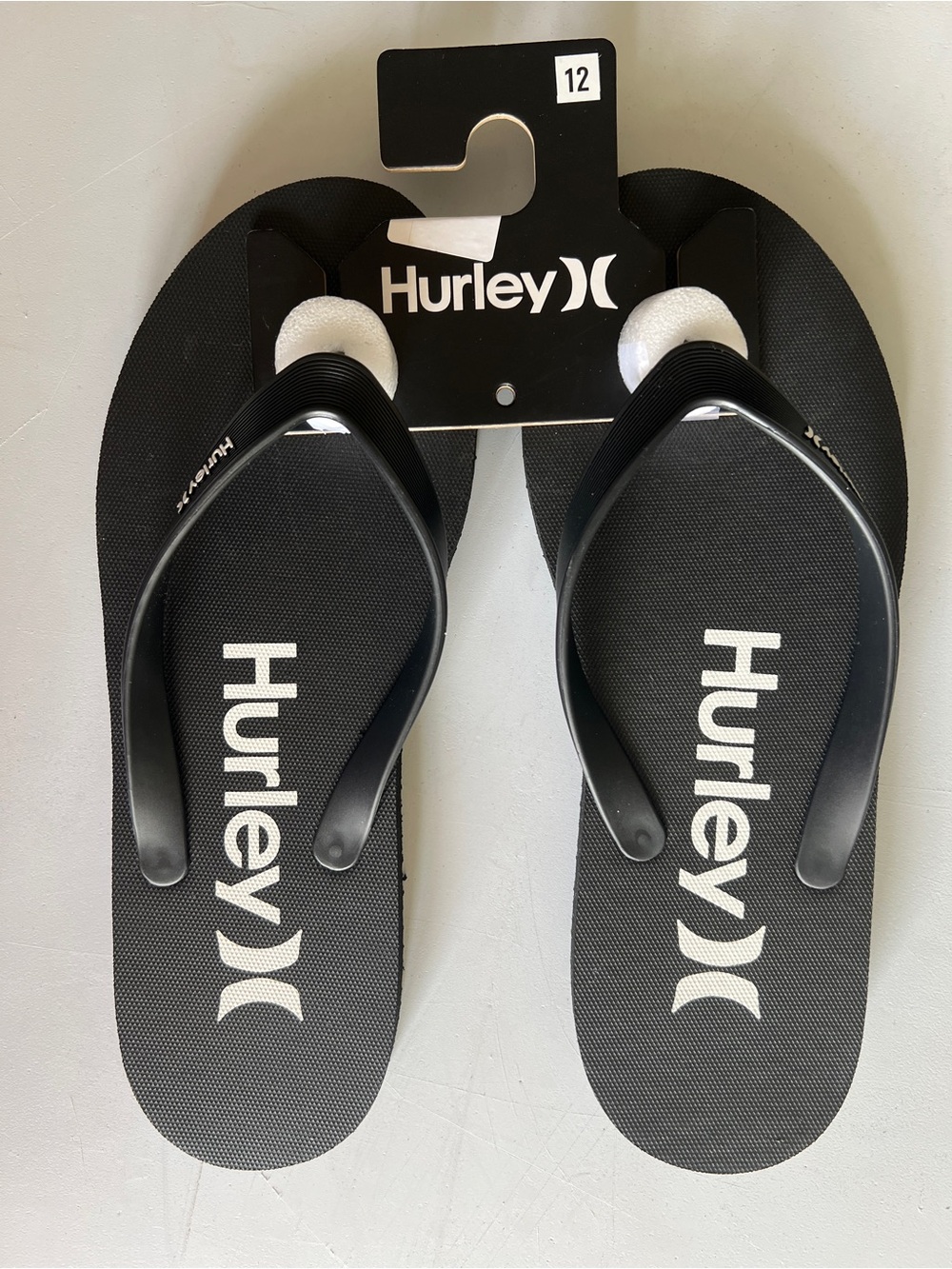 Hurley Men's black wavy sole flip-flops